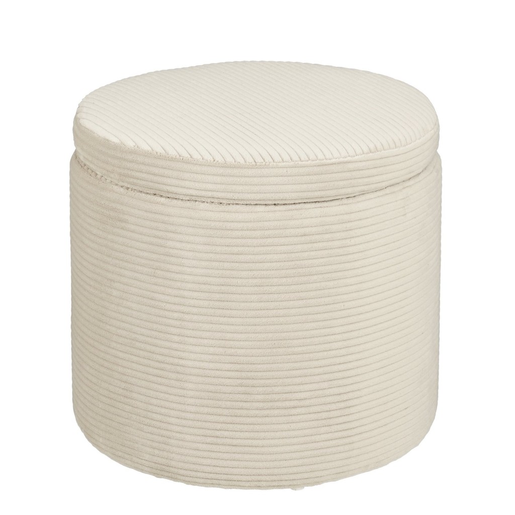 Poef met Opbergruimte - H41 x  Ø42 cm - Off-white
