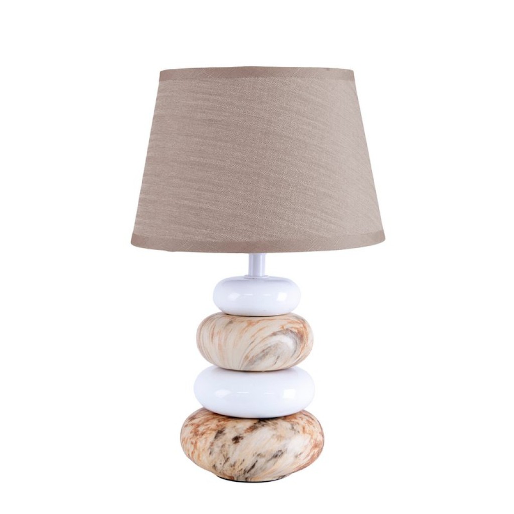 Ceramic table lamp "Stoney", ceramic table lamp in brown, with E14 socket, table lamp for dining room, living room, hallway or office, or as a bedside lamp, 31 cm high