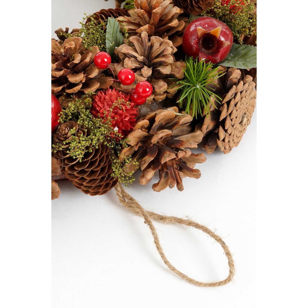 Landon Kerstkrans met Dennenappels - H9 x Ø45 cm - Bruin
