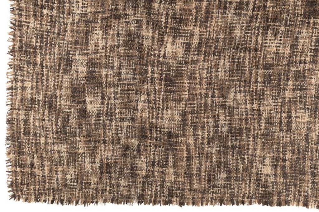 J-Line Plaid tweed - cotton - brown/beige - 180 x 130 cm