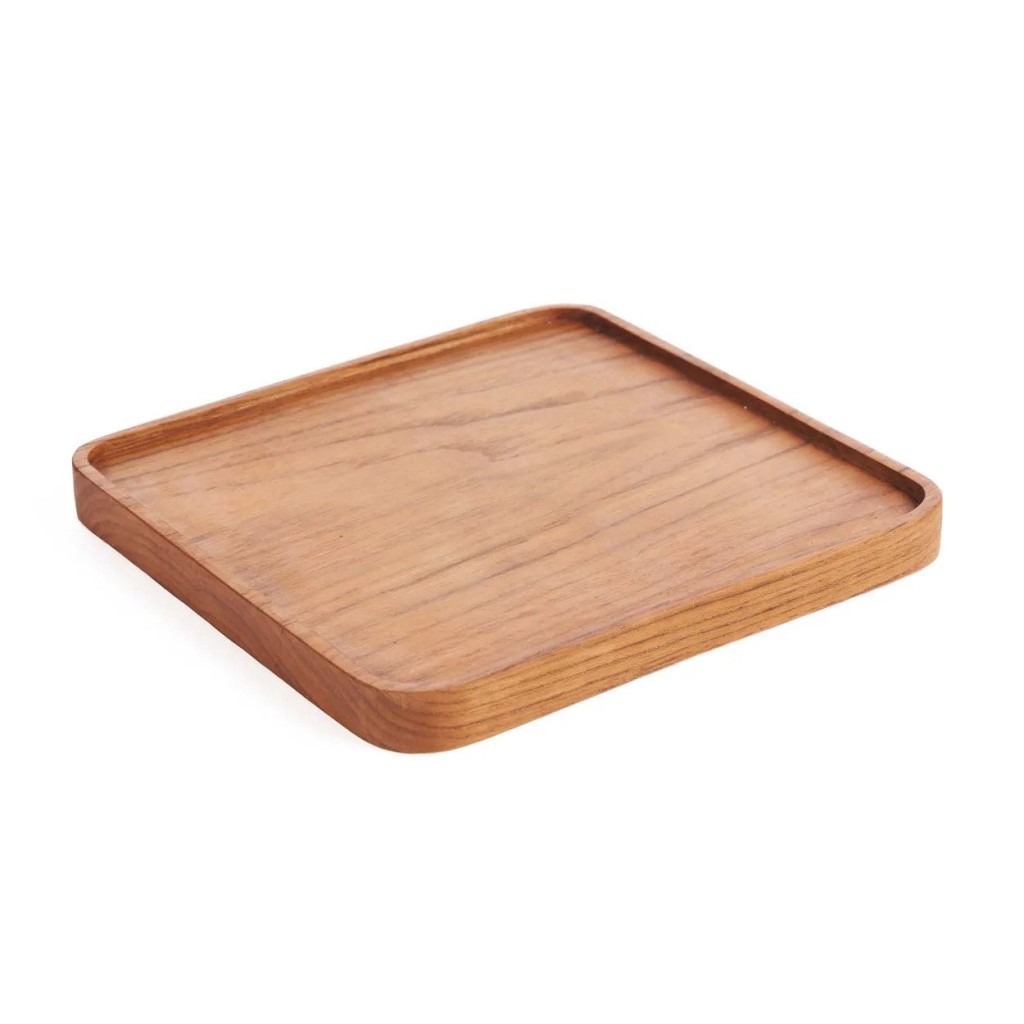 Het Teak Vierkant Bord - Naturel - M