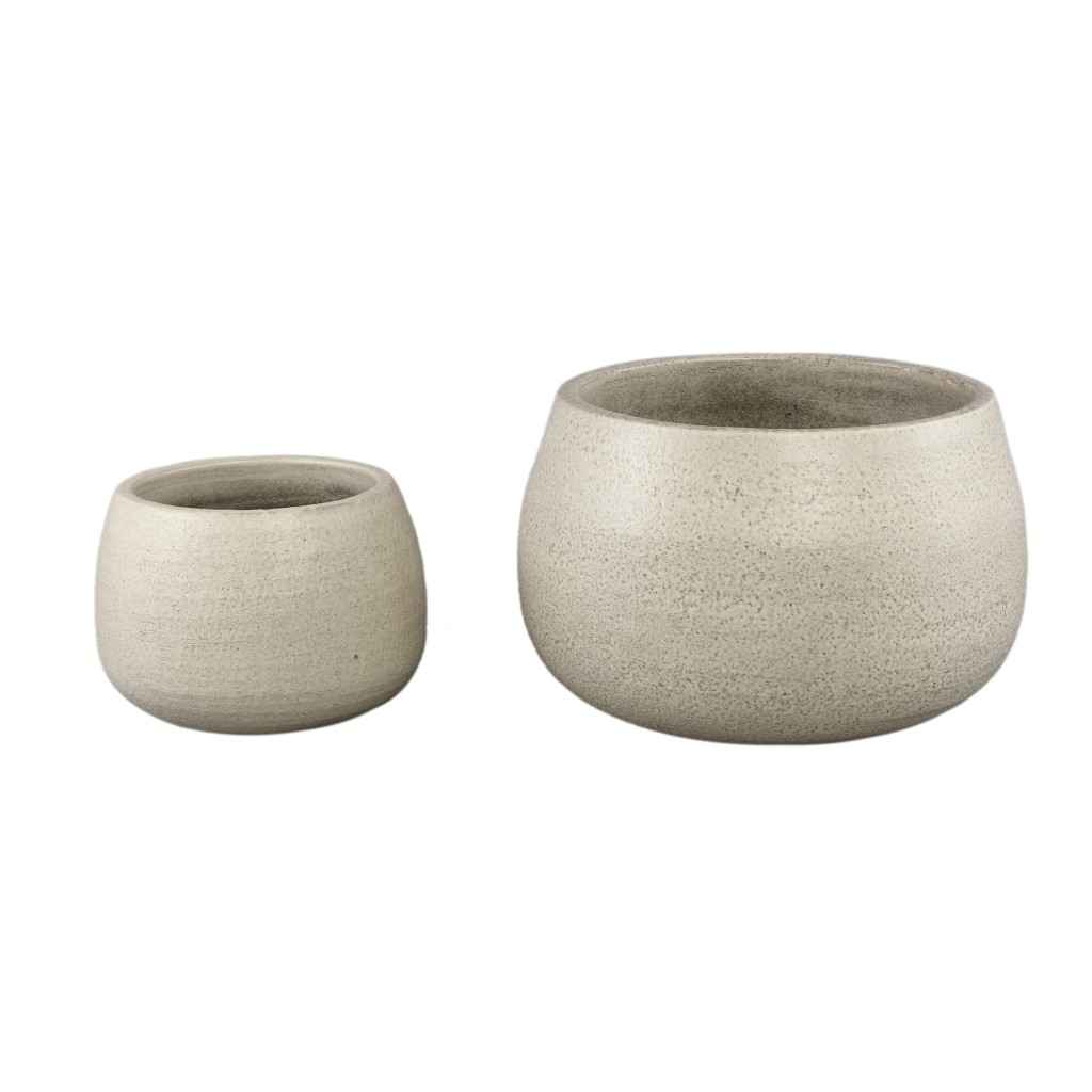 Coraline White Round Ceramic Pot Rough Finish SV2