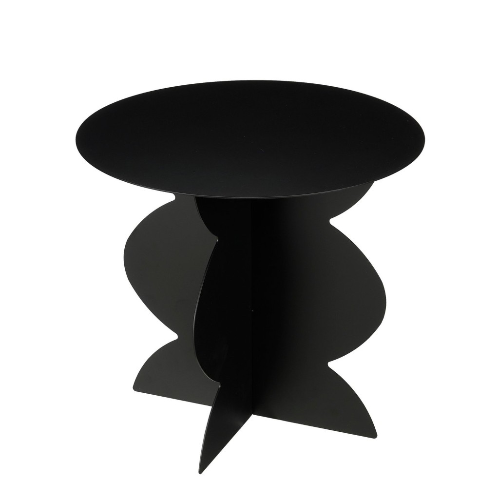 Rafi Bijzettafel - H40 x Ø45 cm - IJzer - Zwart