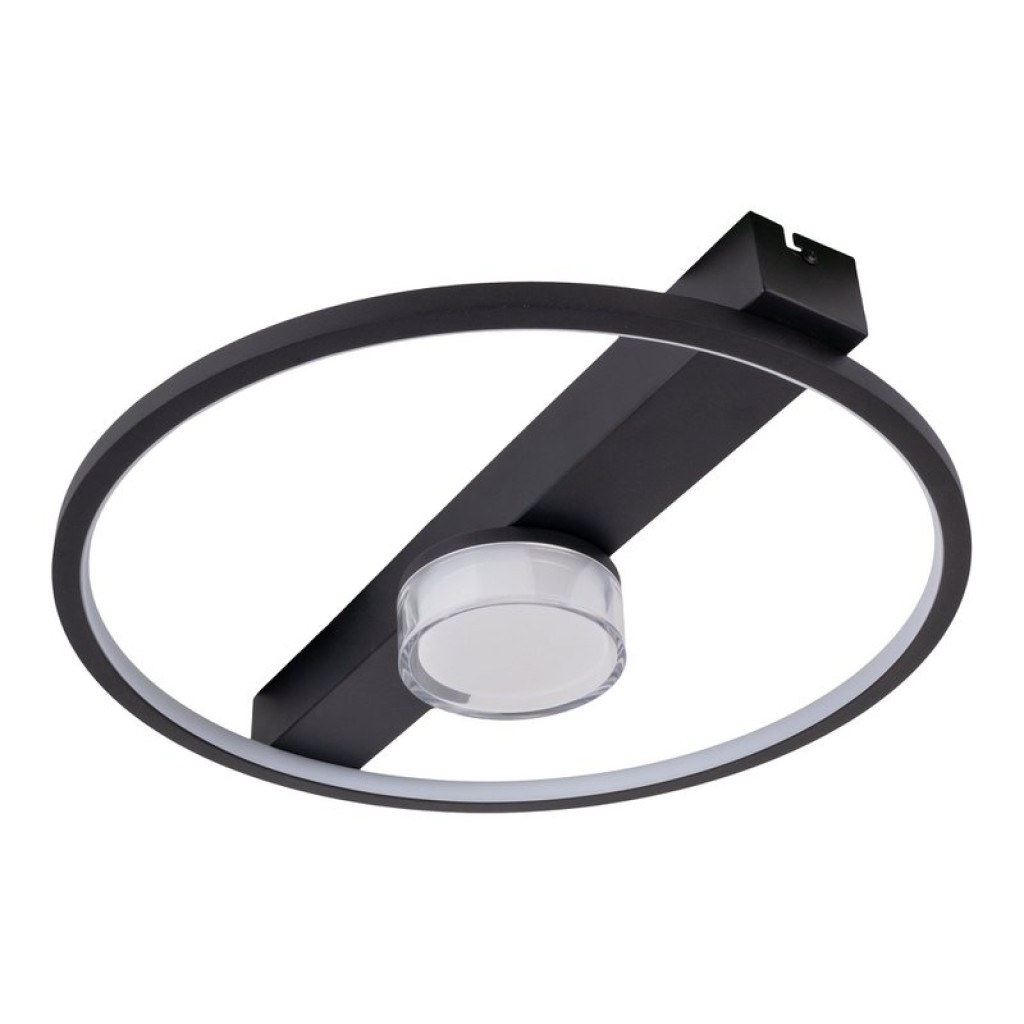 LED ceiling light "Cimo" made of black metal and plastic, 40 cm long, dimmable by wall switch