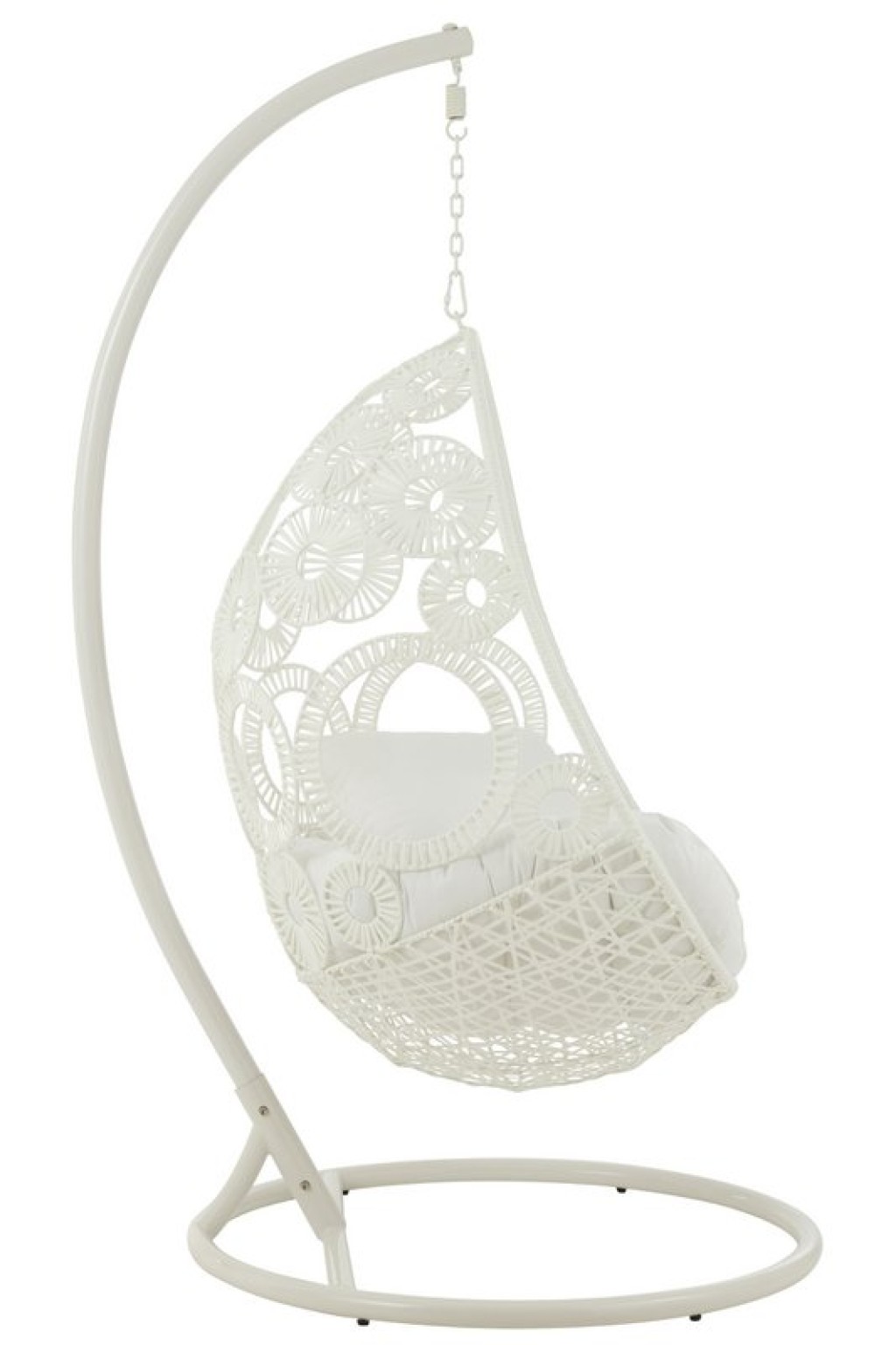 J-Line Hanging Chair + Cushions Bula Metal/Cane White