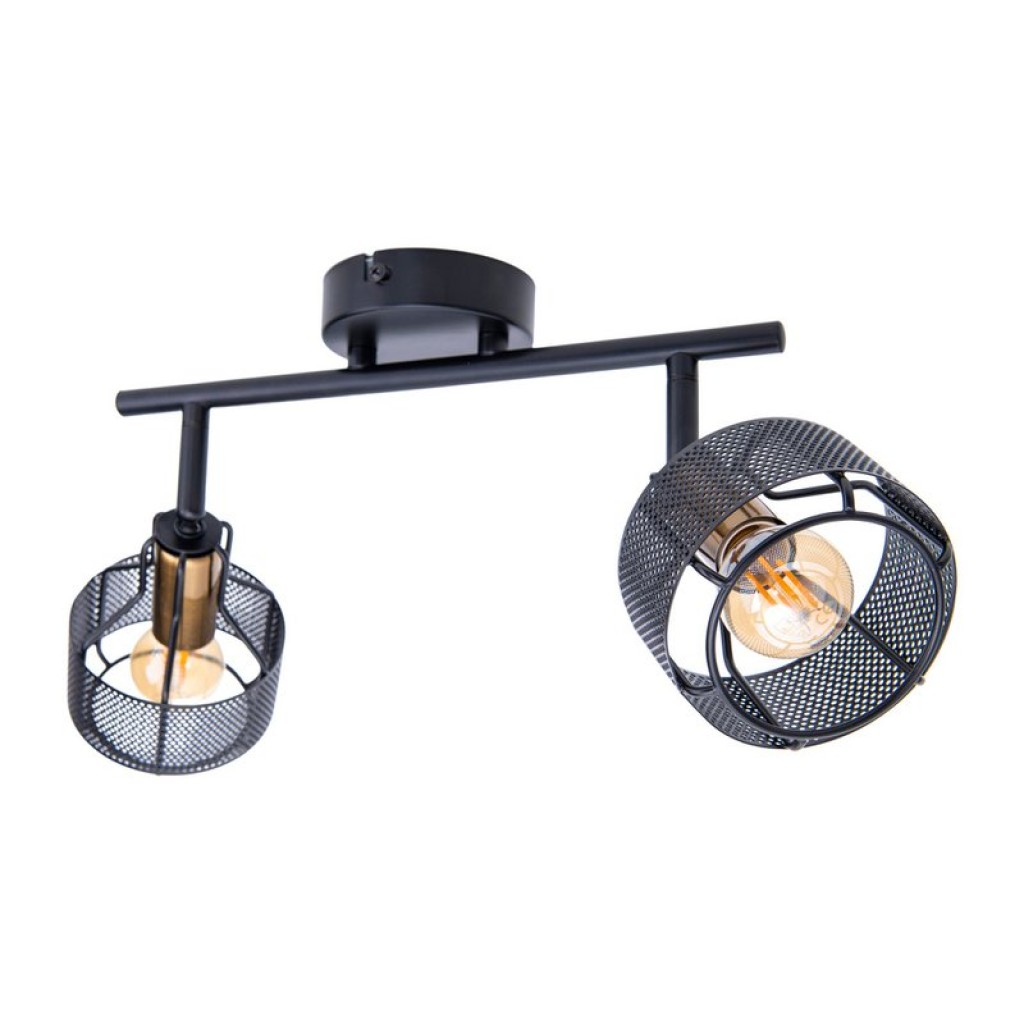 2er Wand- und Deckenleuchte Spot "FORO" aus Metall in Schwarz,, mit E14-Fassungen, ca. 32 x 18,5 x 15 cm. Stilvolle Beleuchtung für Wohnzimmer, Esszimmer oder Küche.