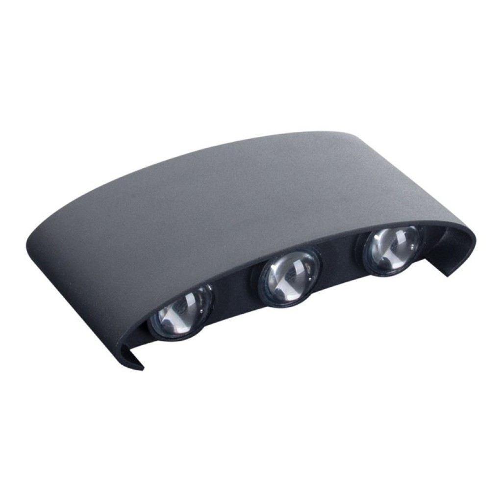 LED outer wall lamp "Auron", made of metal in anthracite, with integrated LED