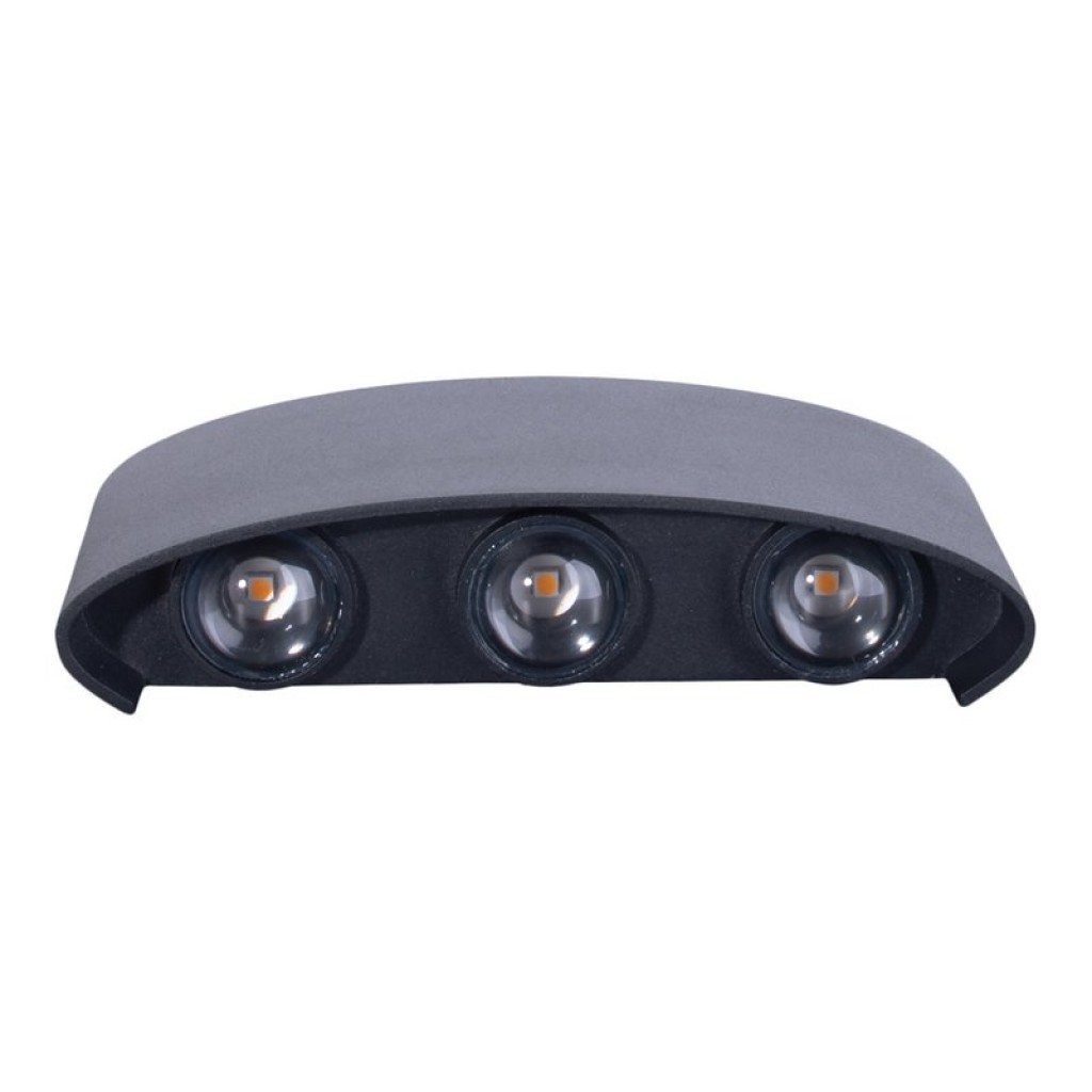 LED outer wall lamp "Auron", made of metal in anthracite, with integrated LED