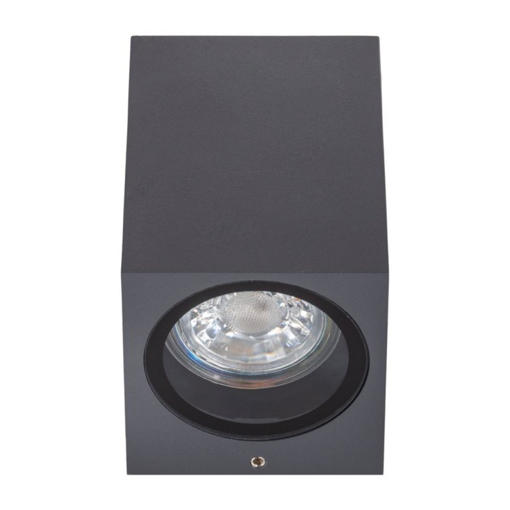 Outside wall lamp "Cubus", made of metal and glass in anthracite, GU10 socket