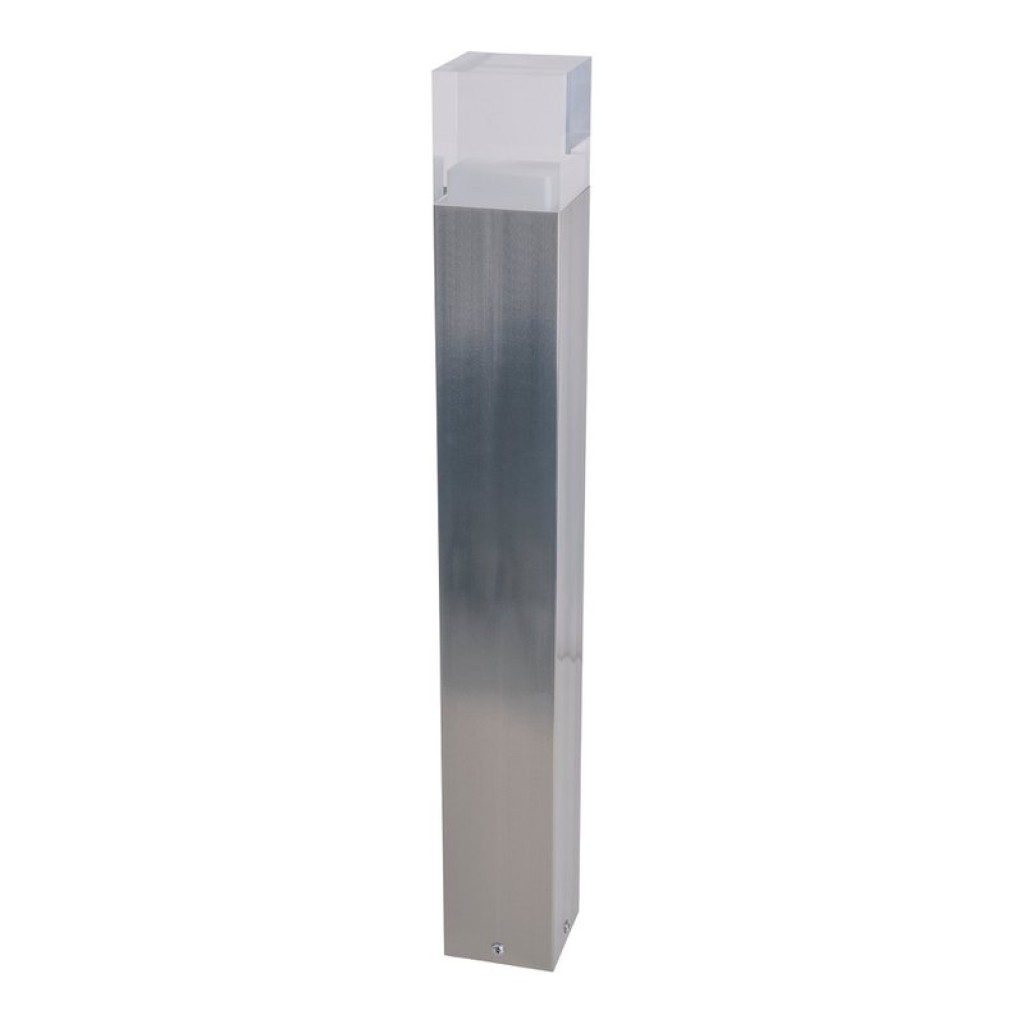 LED outer socket light "Leah" made of metal and plastic in steel-blank, integrated LED, path lights