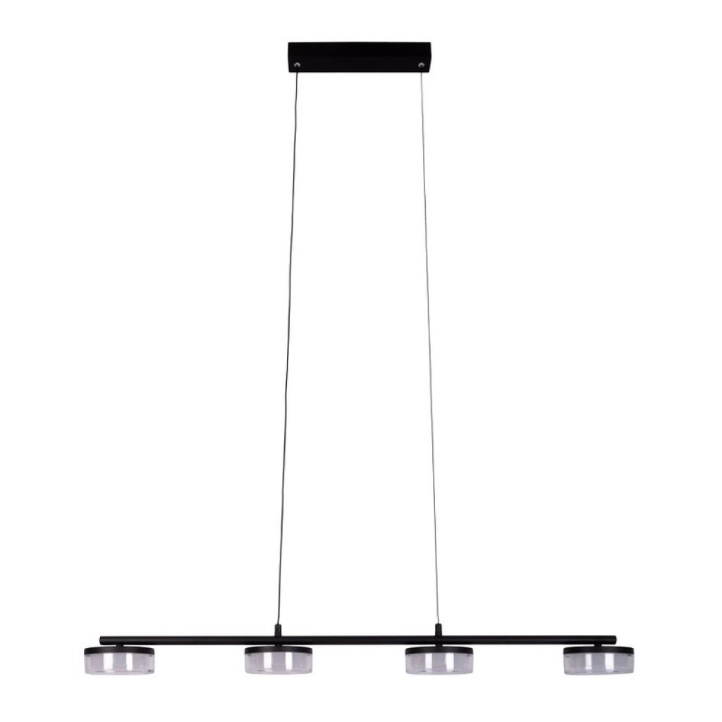LED pendant lamp "Cimo" made of metal and plastic in black, with integrated LED, length 96 cm