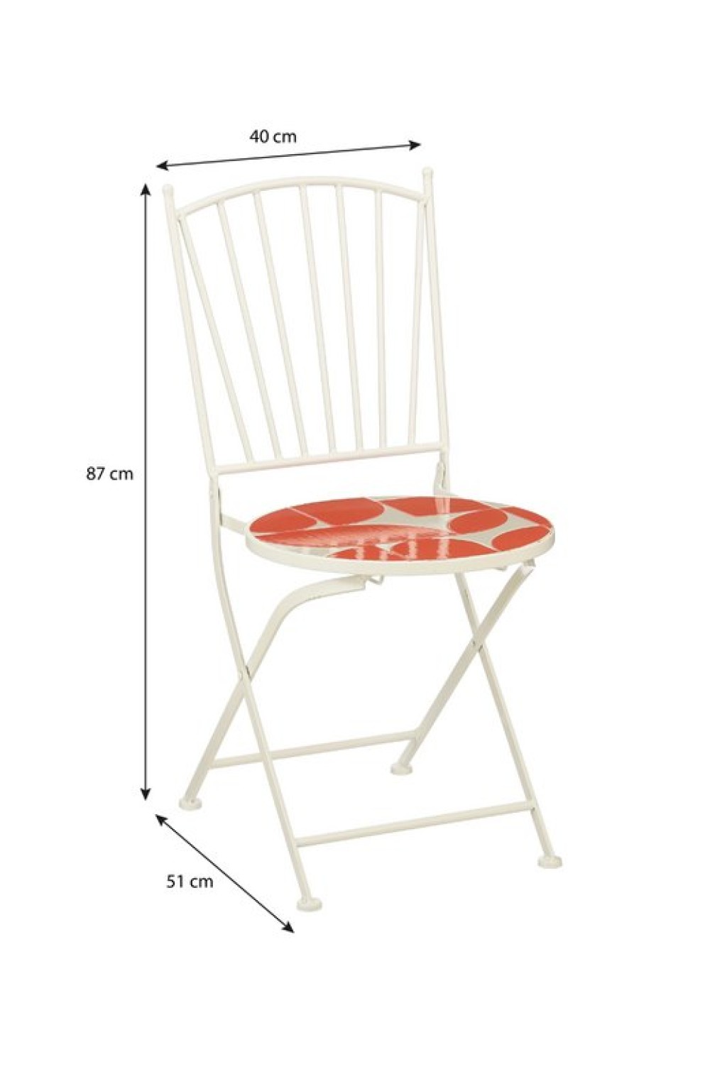 Bologna Bistro chair - L40 x B51 x H87 cm - Metal - Red