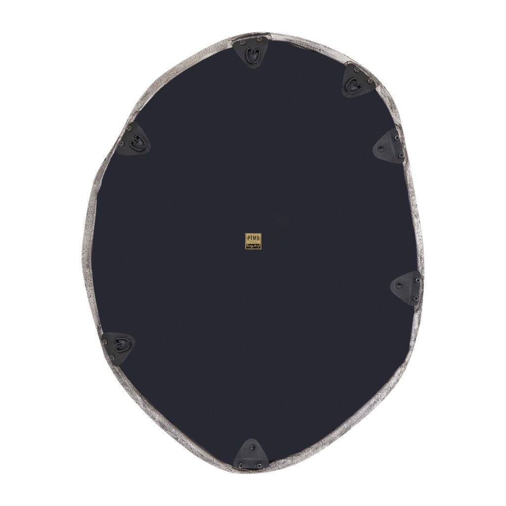 Paislie Nickel Organic Shaped Mirror Round