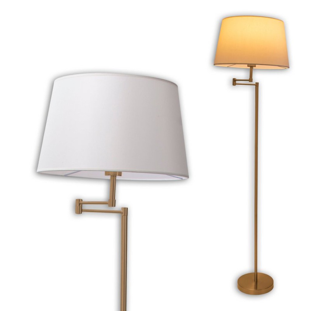 Standing lamp "Bologna" height 158 cm made of metal in matt brass, Beier Textalspreul, E27