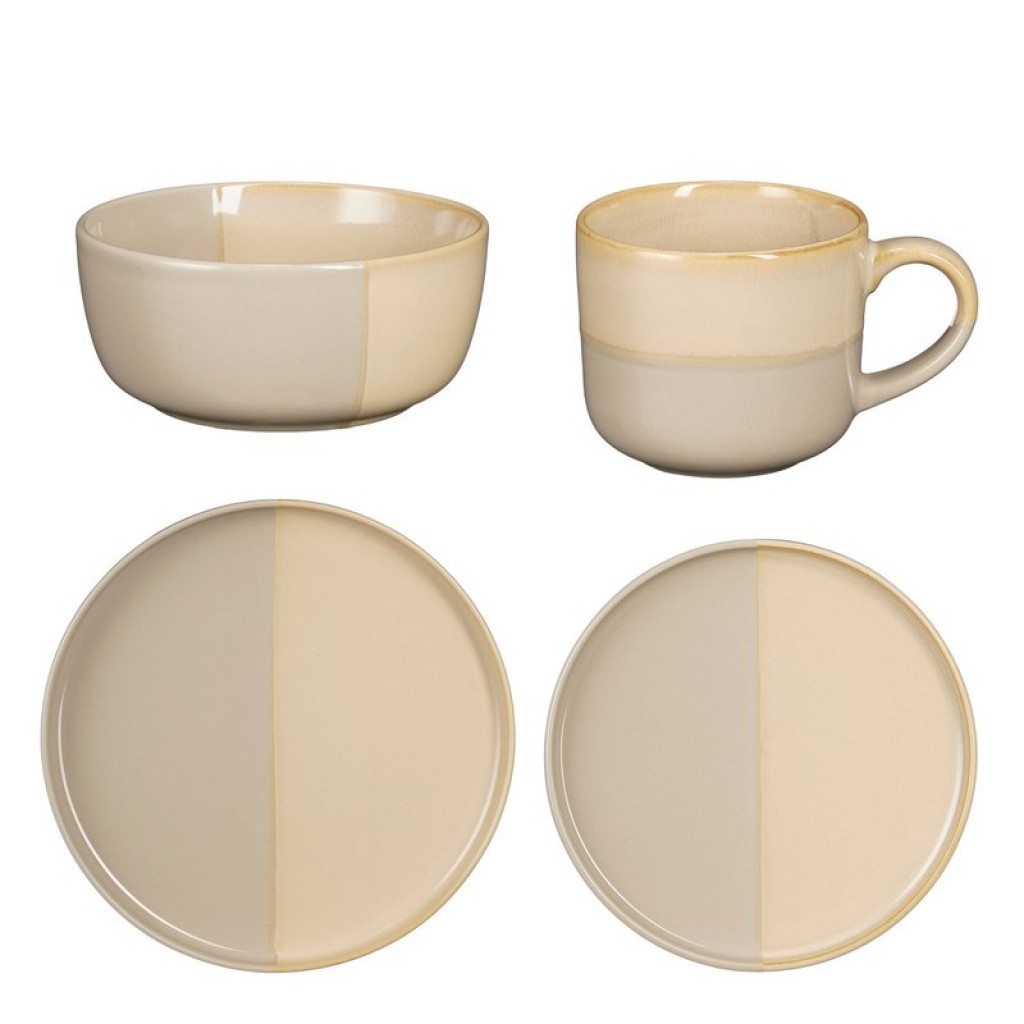 OZZU SET SET 4 PERSONS - STONE GOOD - Gray