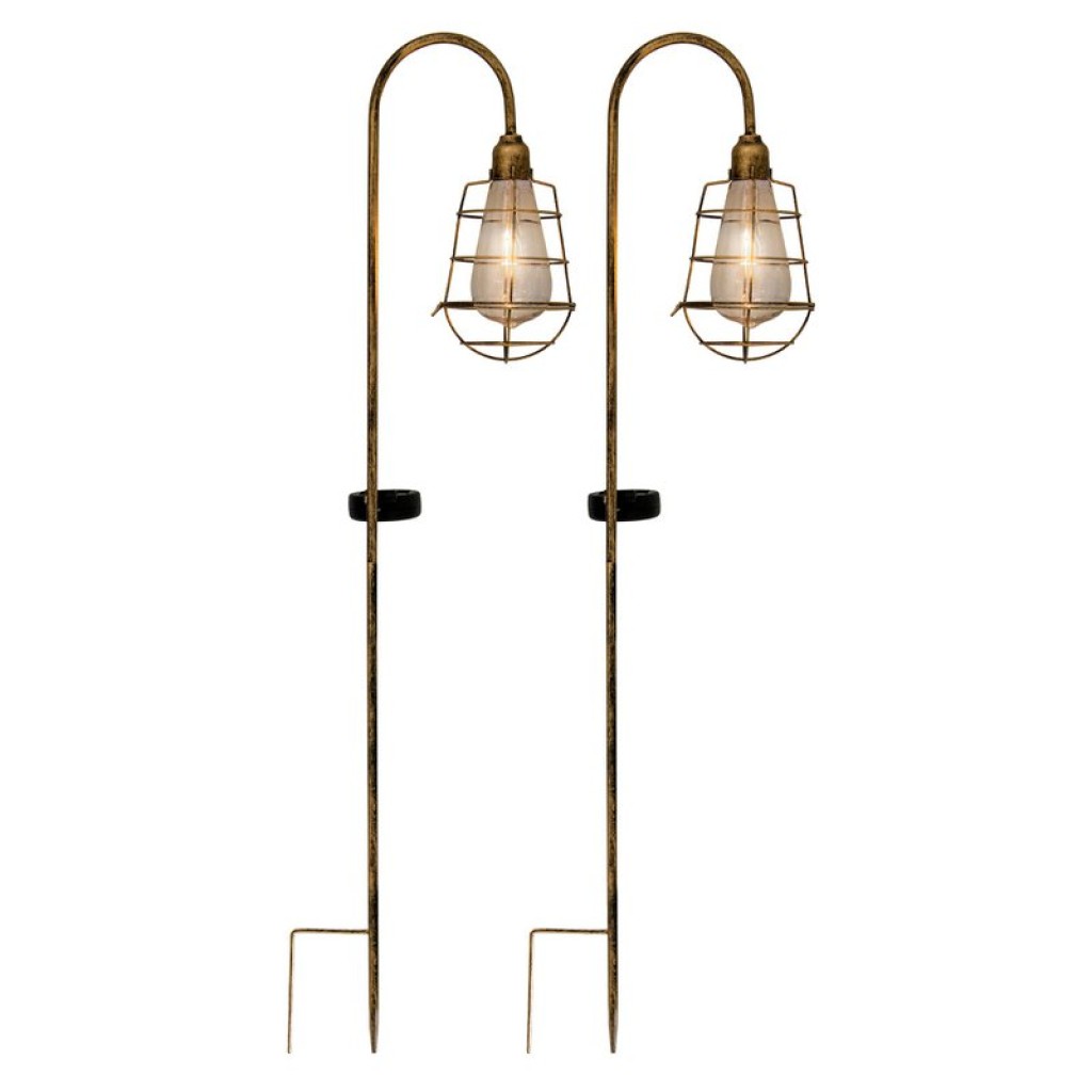 2 Set LED decorative-solar earth spit "Gitti" H: 76.5 cm, for outside, ground skewers made of metal and plastic, in old meal, with integrated LED