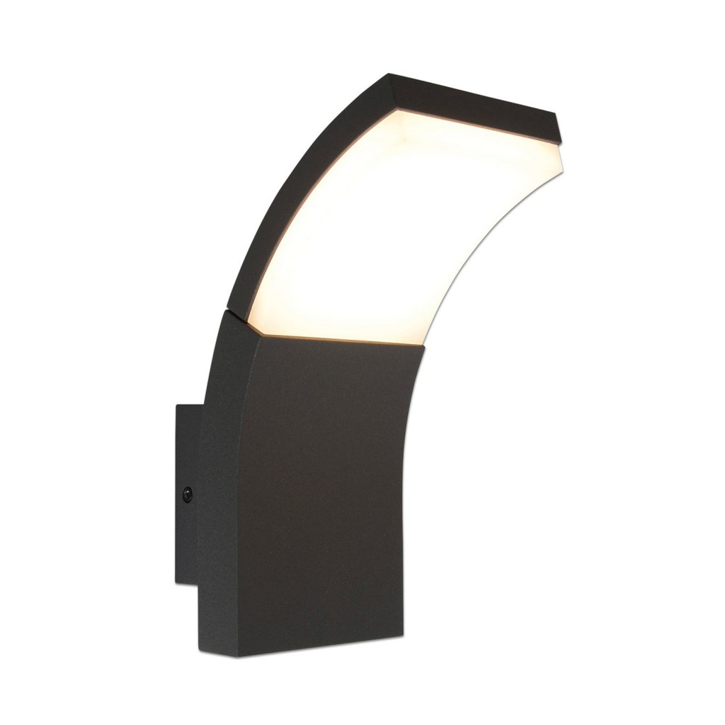 LED -buitenmuurlamp "Orbis", gemaakt van metaal en plastic in antraciet, met geïntegreerde LED