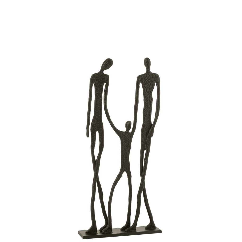 J-Line Figuur Familie Aluminium Zwart