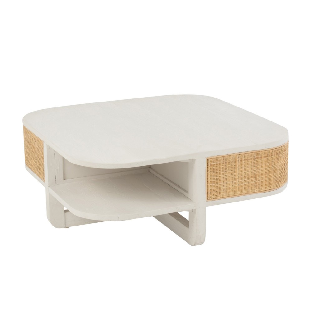 J-Line Salontafel Molly Exotiek Hout/Rotan Wit