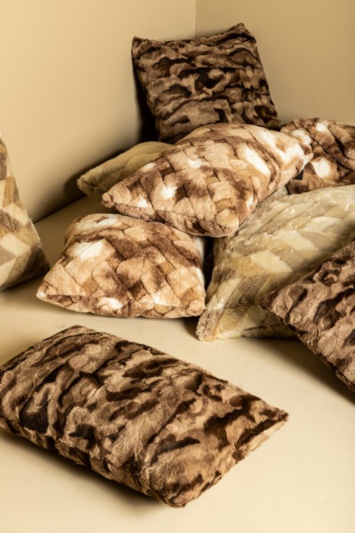 Geraldine Brown Artificial Fur Cushion Rectangle