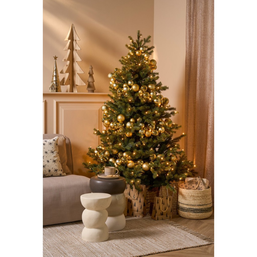 Clive Kunstkerstboom met LED Verlichting - H185 x Ø130 cm - Groen
