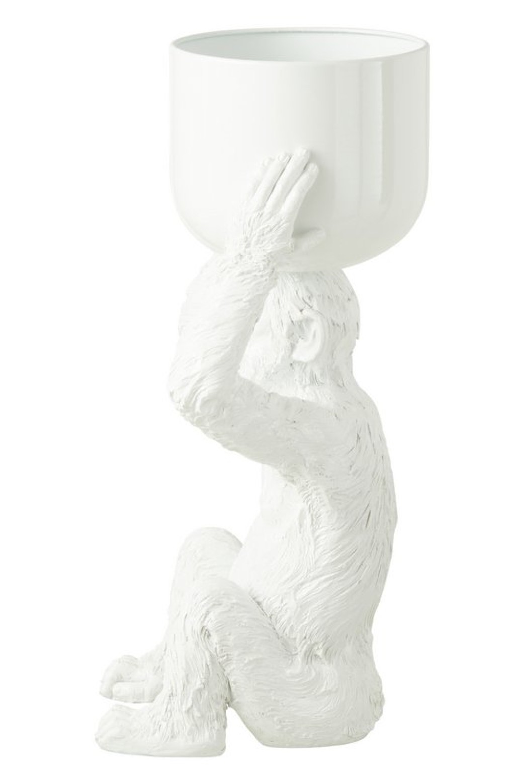 J-Line Ijsemmer Aap Polyresine Wit