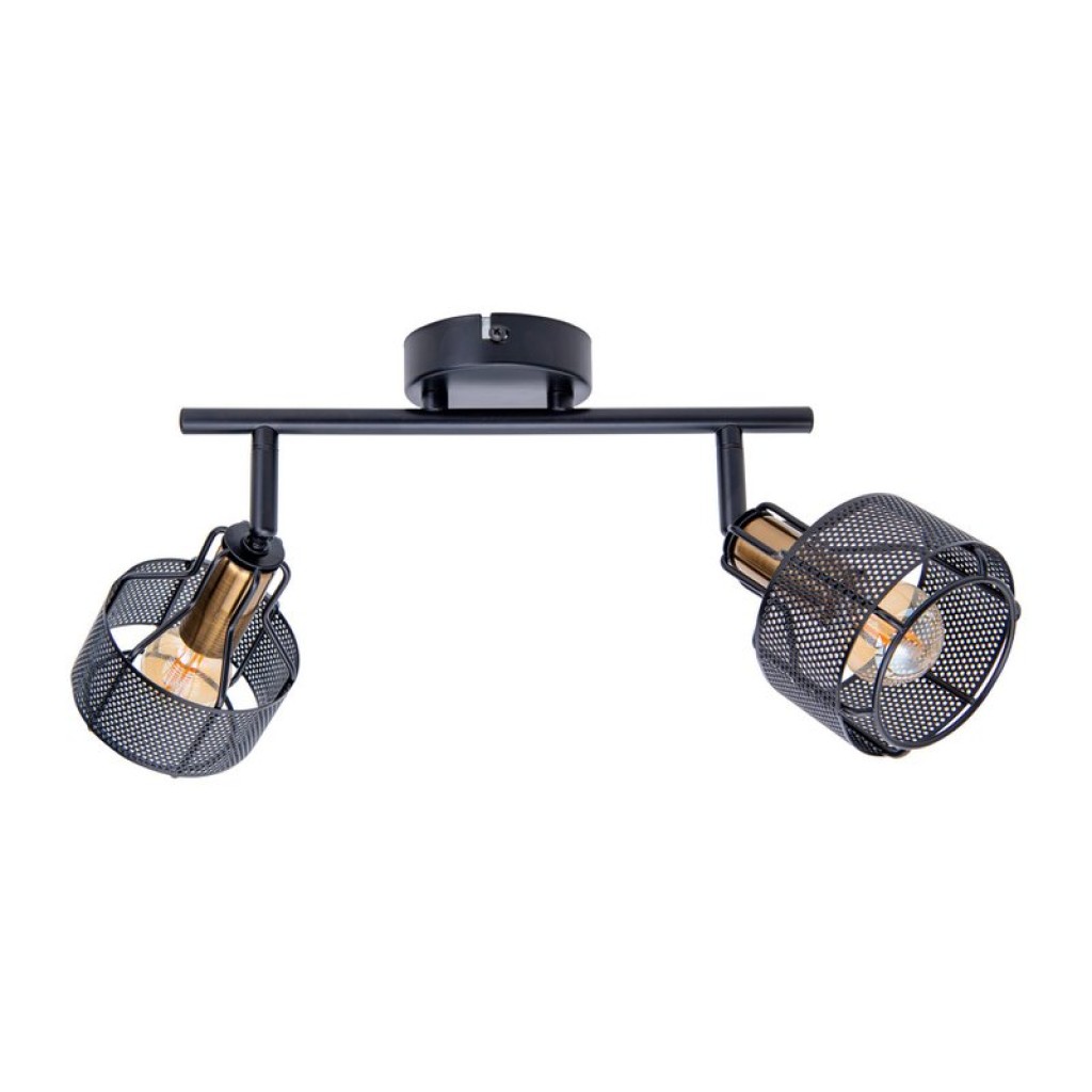 2er Wand- und Deckenleuchte Spot "FORO" aus Metall in Schwarz,, mit E14-Fassungen, ca. 32 x 18,5 x 15 cm. Stilvolle Beleuchtung für Wohnzimmer, Esszimmer oder Küche.