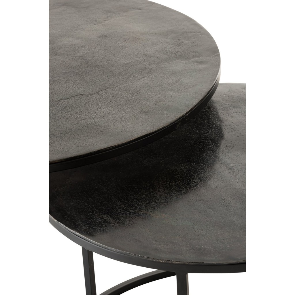 J-Line bijzettafel Oxidize - aluminium/ijzer - zwart/groen