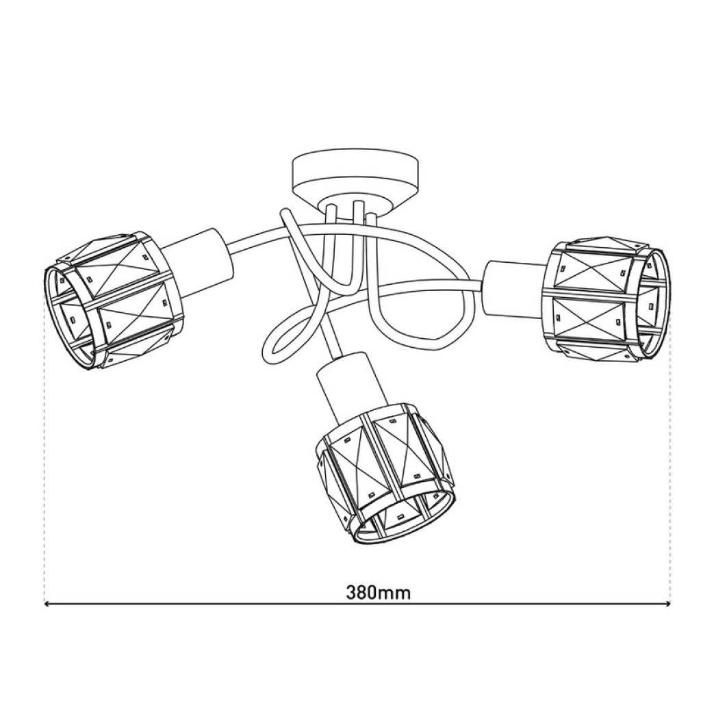 3-seater LED spot "Josefa", metal ceiling lamp and glass in stainless steel look, with E14 version Filament Lamps included, for living room, dining room, hallway or hallway 38 x 24 cm