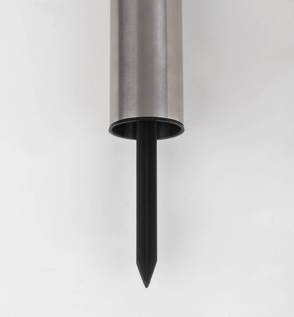 Solar decorativespieß "Bobby" in the 3 Set, Ø 6.2 cm, 42 cm high, metal in steel-blank, plastic, integrated LEDs warm white