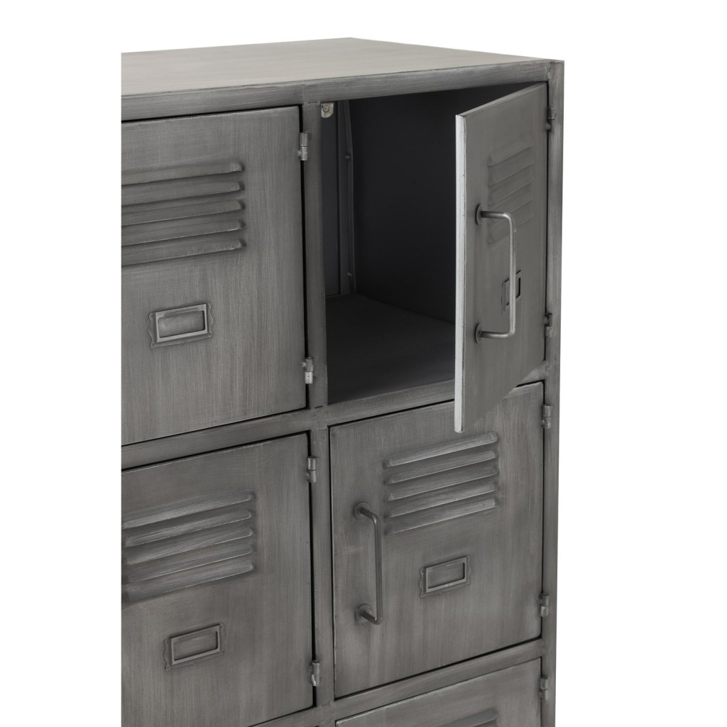 J-Line kast - 9 deuren - metaal - zilver