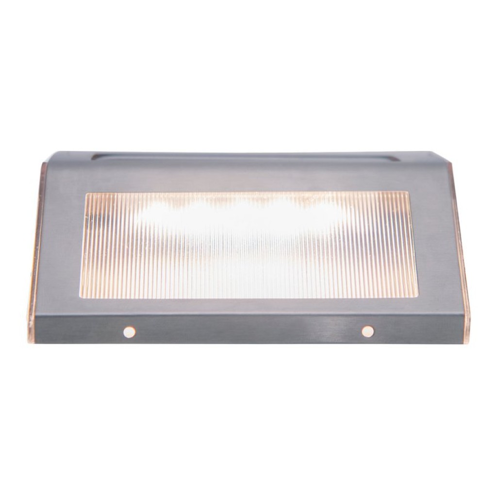 4 Set LED solar outer light, for outside, wall lamp-metal and plastic in steel-blank, with integrated LED
