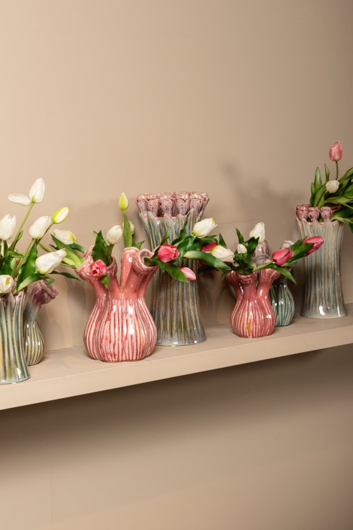 Annmarie Light Pink Ceramic Flower Shape Tubes M