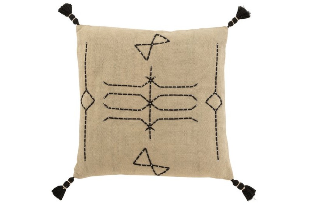 J-Line cushion Graphic Shapes Square - cotton - gray