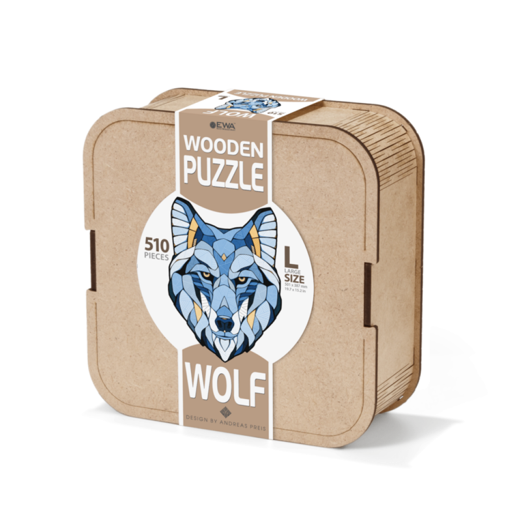 Wooden Jigsaw Puzzle Wolf, Eco Wood Art, Size L, 3502, 50.1x38.7x0.4cm
