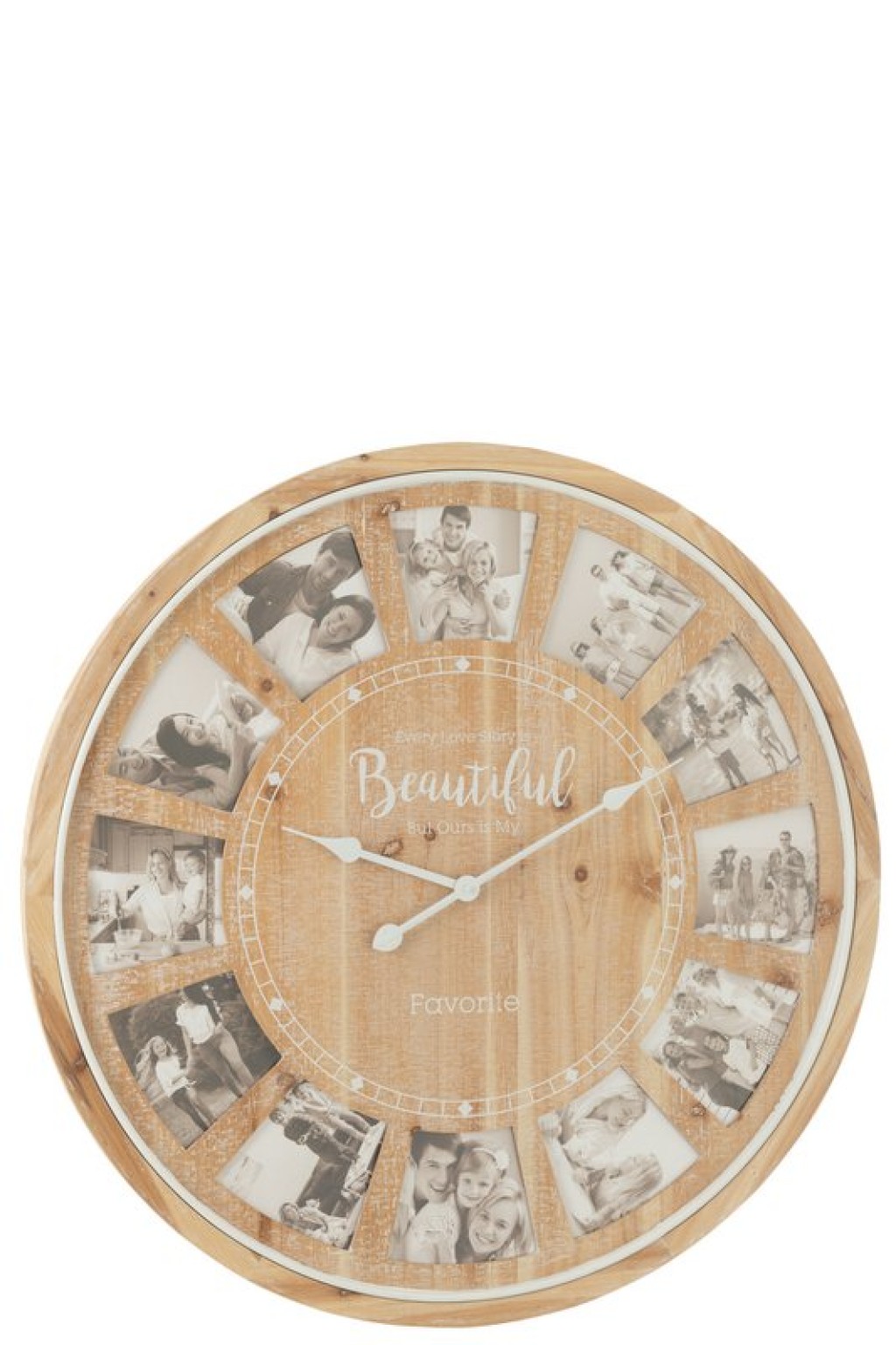 J-Line Wall Clock Photo Beautiful Mdf Natural