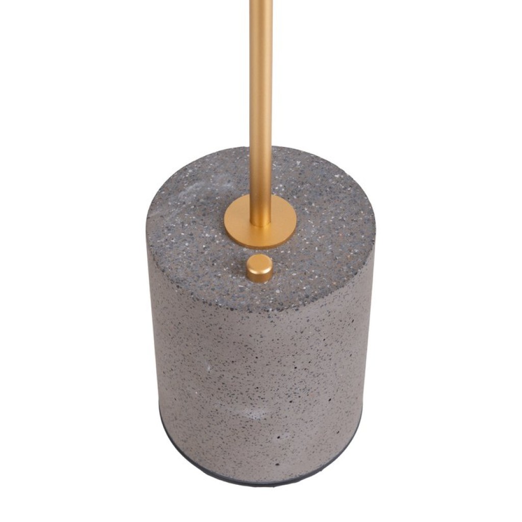 Akku Tischleuchte "SETA" schwarz 30 cm hoch aus Metall und Beton, mit fest verbauter LED