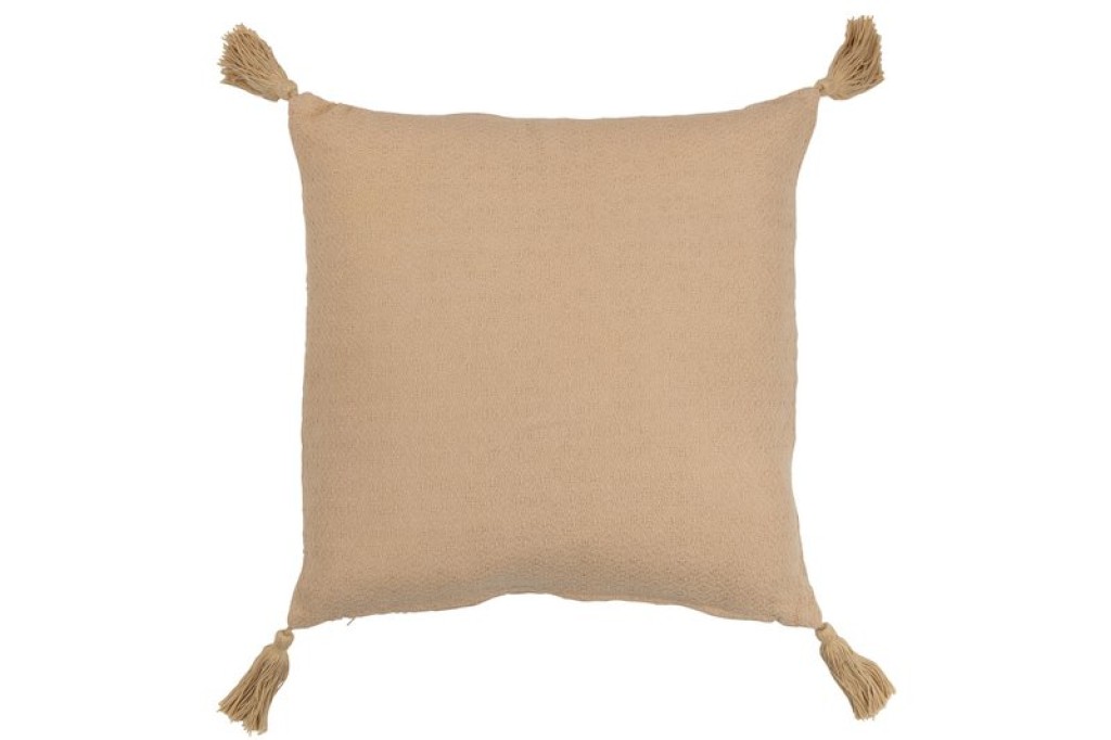 J-Line cushion Flower Brush - polyester - beige