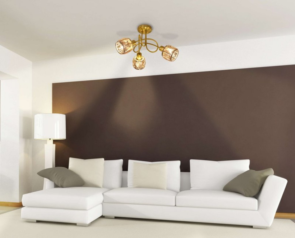 3-seater LED spot "Josefa" gold, metal ceiling lamp in gold for living room, bedroom, dining room, with E14 socket, for dining room, living room, hallway or office, Ø38 cm