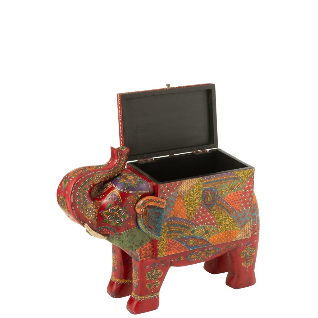 J-Line Koffer Olifant Delhi Mango Hout Mix