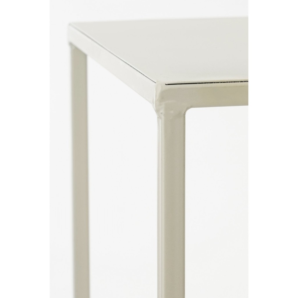 Quinty Bijzettafel - Set van 3 - L30 x B30 x H70 cm - Metaal - Off-white