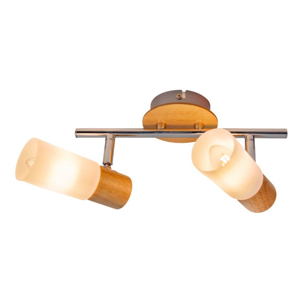 2 wall ceiling spot "Todtnau", metal, wood and plastic, E14, 39 cm long