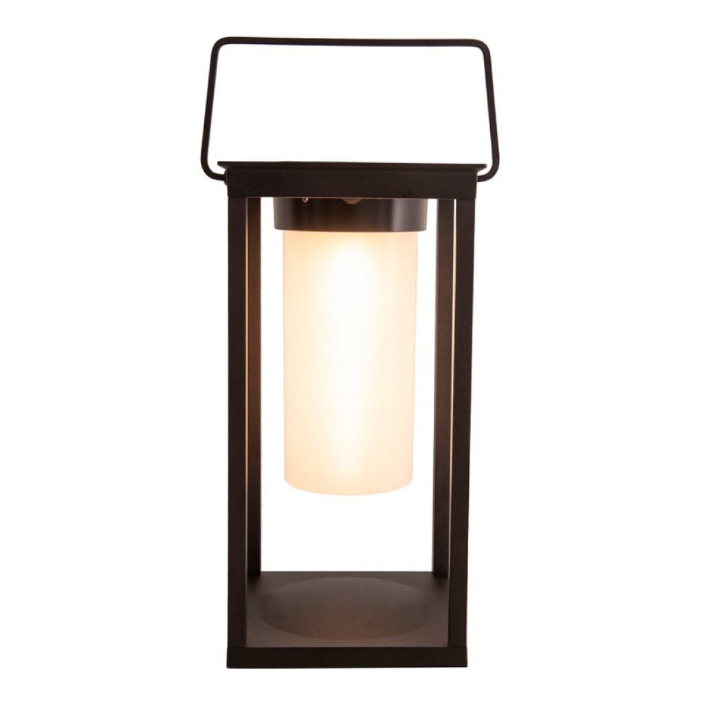 LED camping/skirting lamp H: 28cm, for outside, skirting lamp - metal and plastic in black, with integrated LED