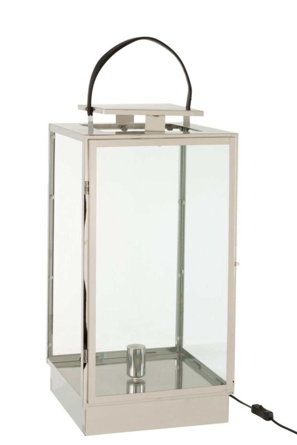 J-Line lantern Lamp - metal/glass - silver