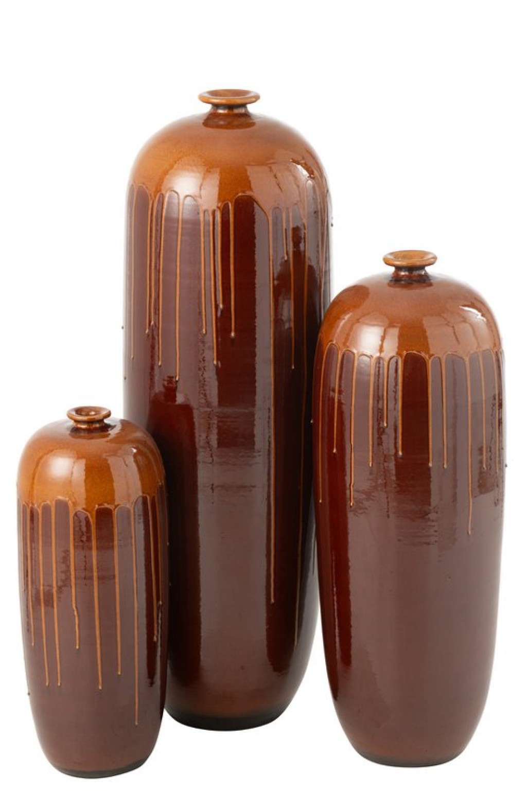 J -Line Vase Lee Shiny - Terra - Brown/Orange - Large - 95 cm high
