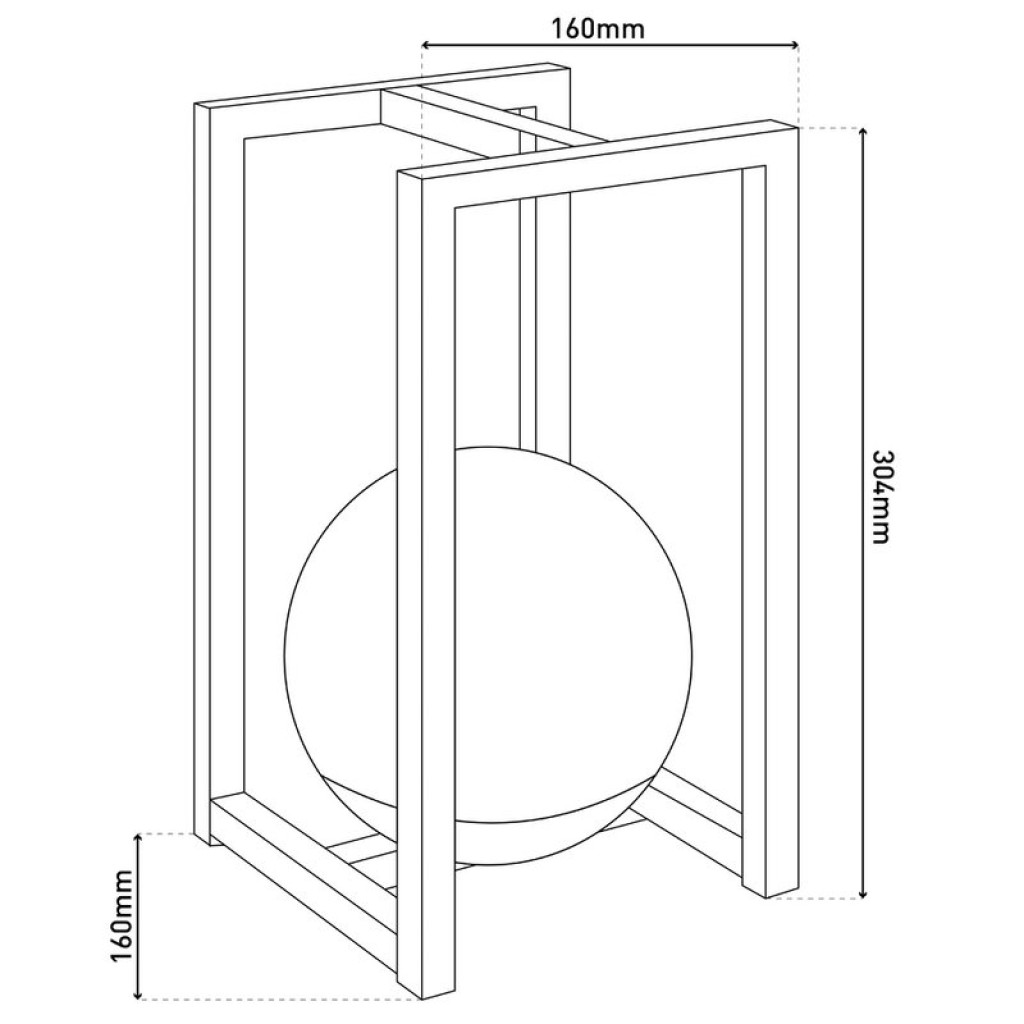 LED Dekoleuchte KALI für Balkon und Terrasse, Deko Tischlampe aus Metall und Kunststoff in Schwarz,, fest verbaute LEDs, 30 x 16 x16 cm