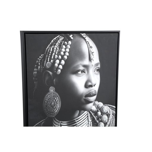 Romaan Black Polyester Painting Rectangle Woman S