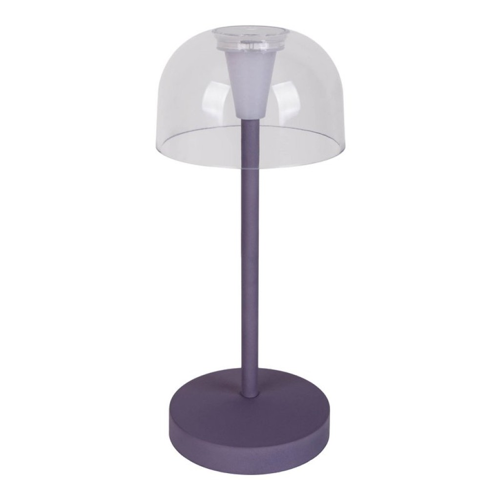 2-er Set LED battery table light "Gomba" for outside and inside, made of metal and plastic in blackberry, 18.5 cm high