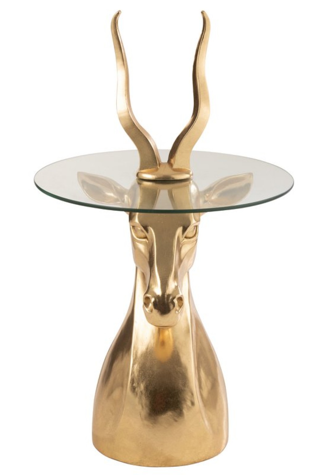 J-Line Side table Antelope Resin/Glass Gold