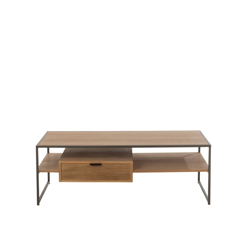 J-Line TV kast - 1 lade - hout/metaal - naturel
